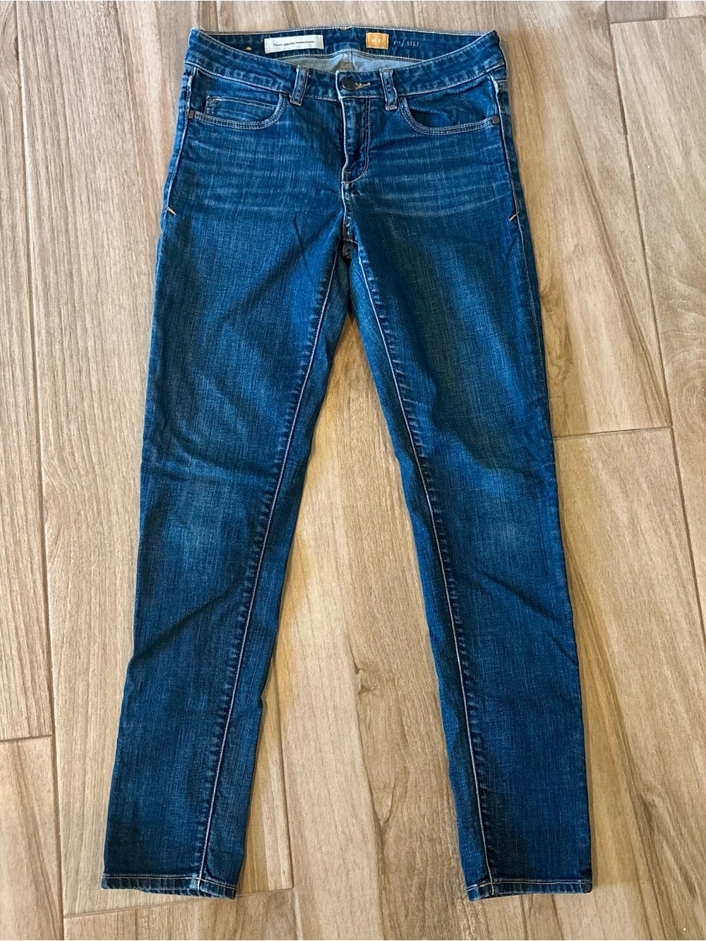 Pilcro Skinny Jeans Womens Size 27 Dark Wash Blue Mid Rise Stretch Denim